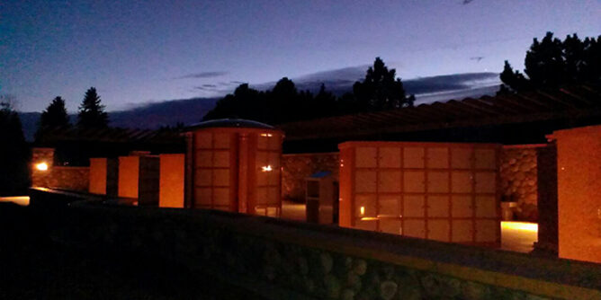 Riverside Cemetery Columbarium Night View Riverside Cemetery Columbarium - Cody, Wyoming